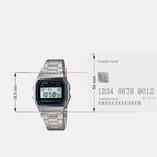 Vintage Unisex Quartz Black Dial Digital Stainless Steel Watch D011
