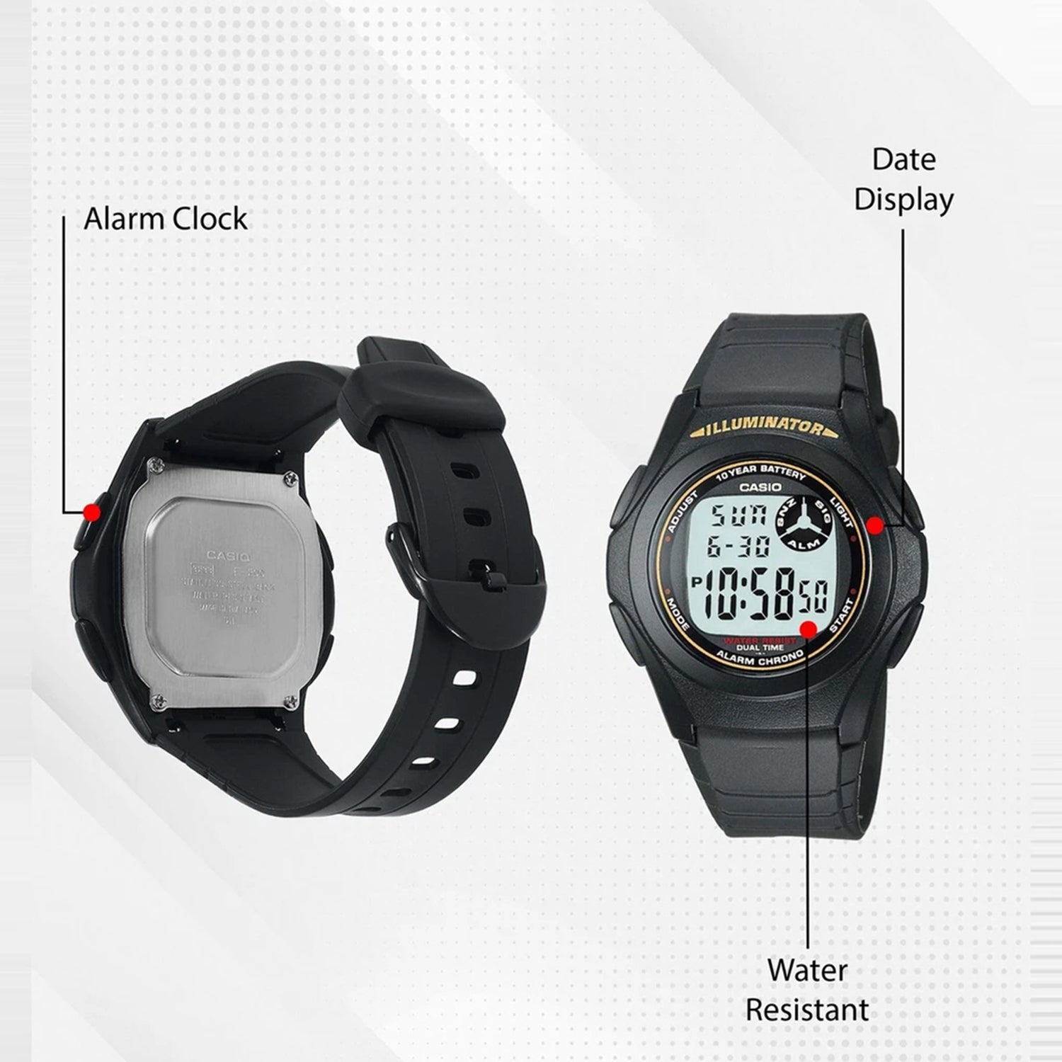 Youth Unisex Quartz Grey Dial Digital Resin Watch D028