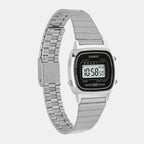 Vintage Women Quartz Black Dial Digital Stainless Steel Watch D089