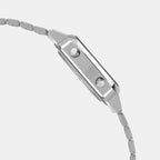 Vintage Women Quartz Black Dial Digital Stainless Steel Watch D089