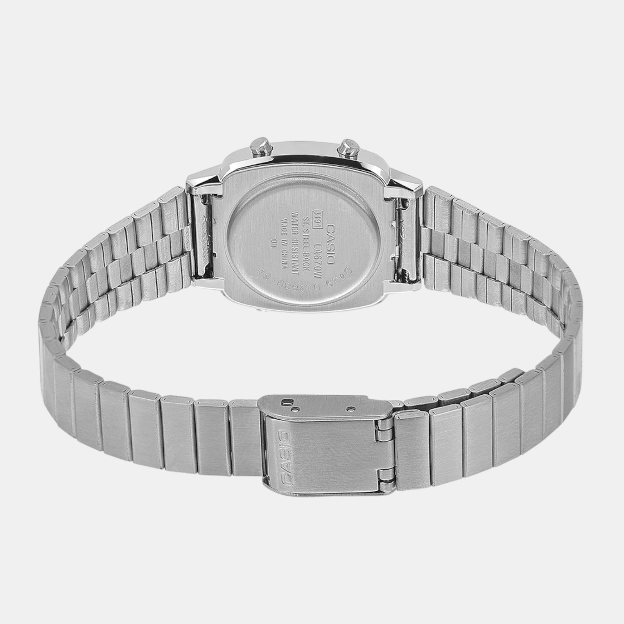 Vintage Women Quartz Black Dial Digital Stainless Steel Watch D089