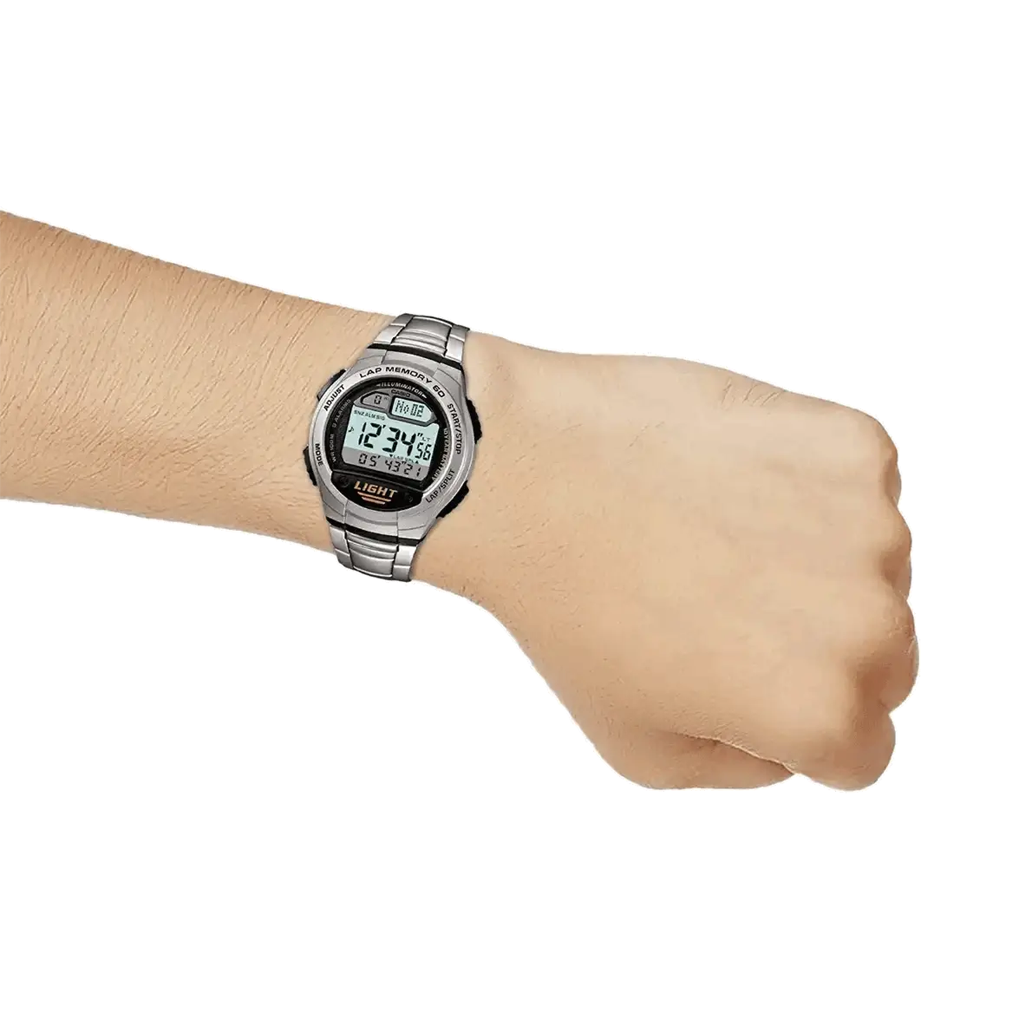 Youth Unisex Quartz Grey Dial Digital Stainless Steel Watch D091
