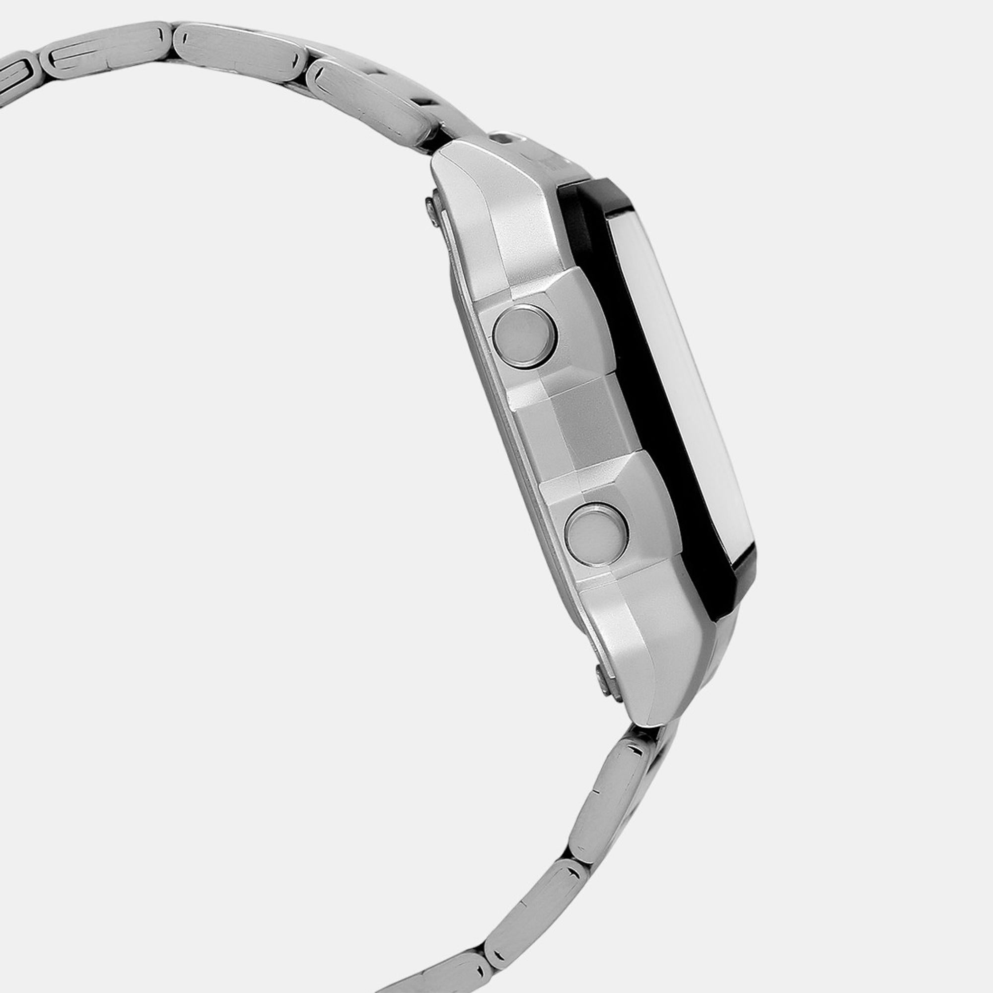 Youth Men Quartz Black Dial Digital Stainless Steel Watch D099