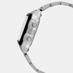 Youth Men Quartz Black Dial Digital Stainless Steel Watch D099