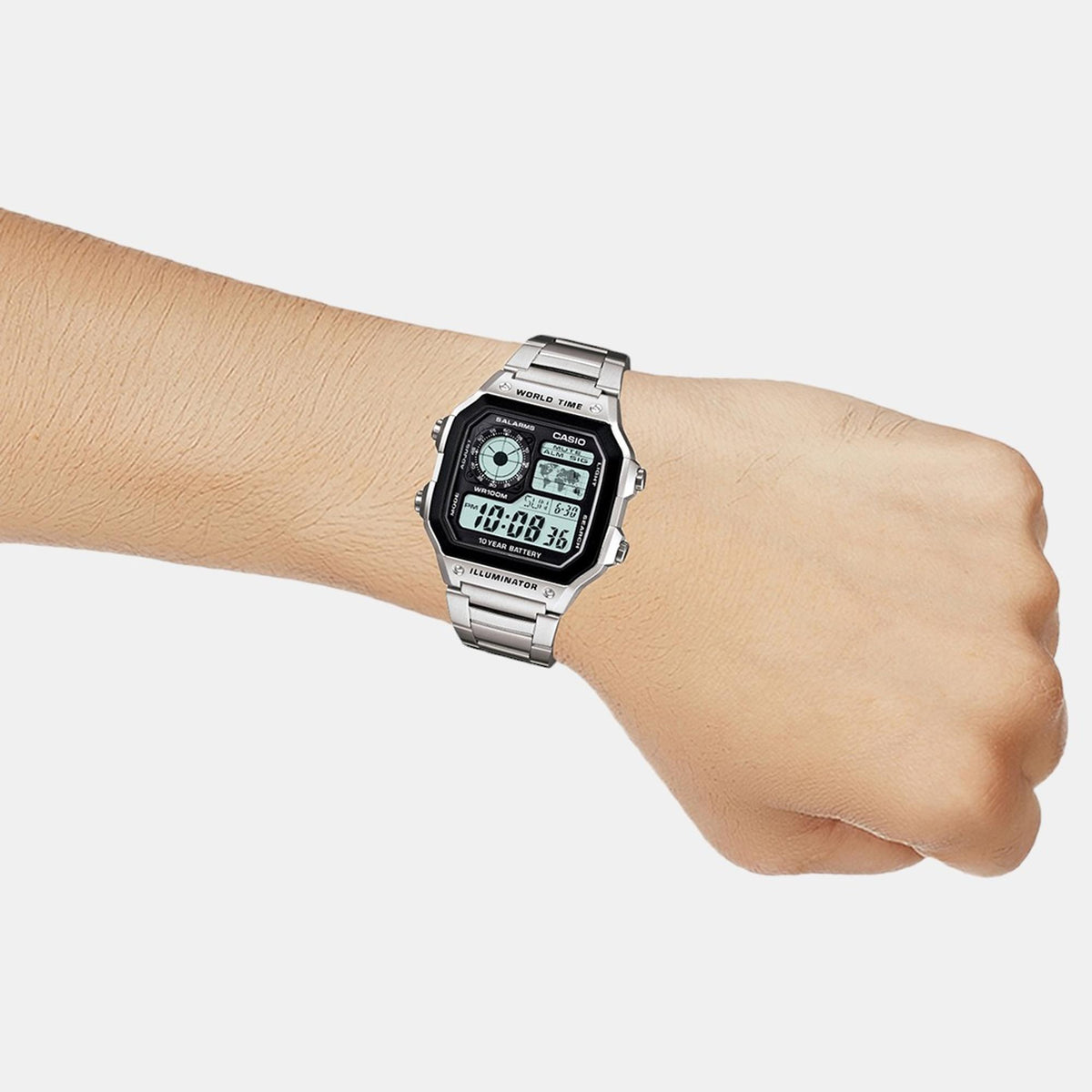 Youth Unisex Quartz Black Dial Digital Stainless Steel Watch D099