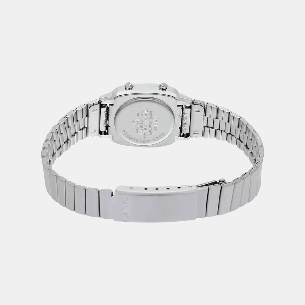 Vintage Women Quartz Black Dial Digital Stainless Steel Watch D123