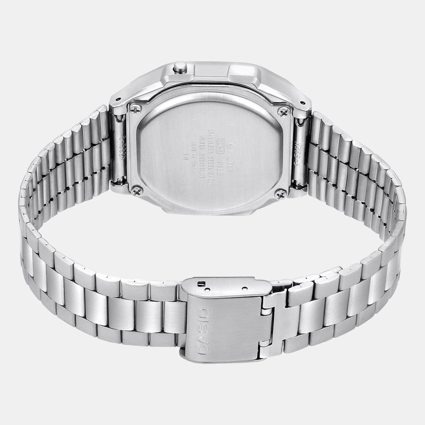 Vintage Unisex Grey Dial Digital Stainless Steel Watch D131 - A168WA-1WDF