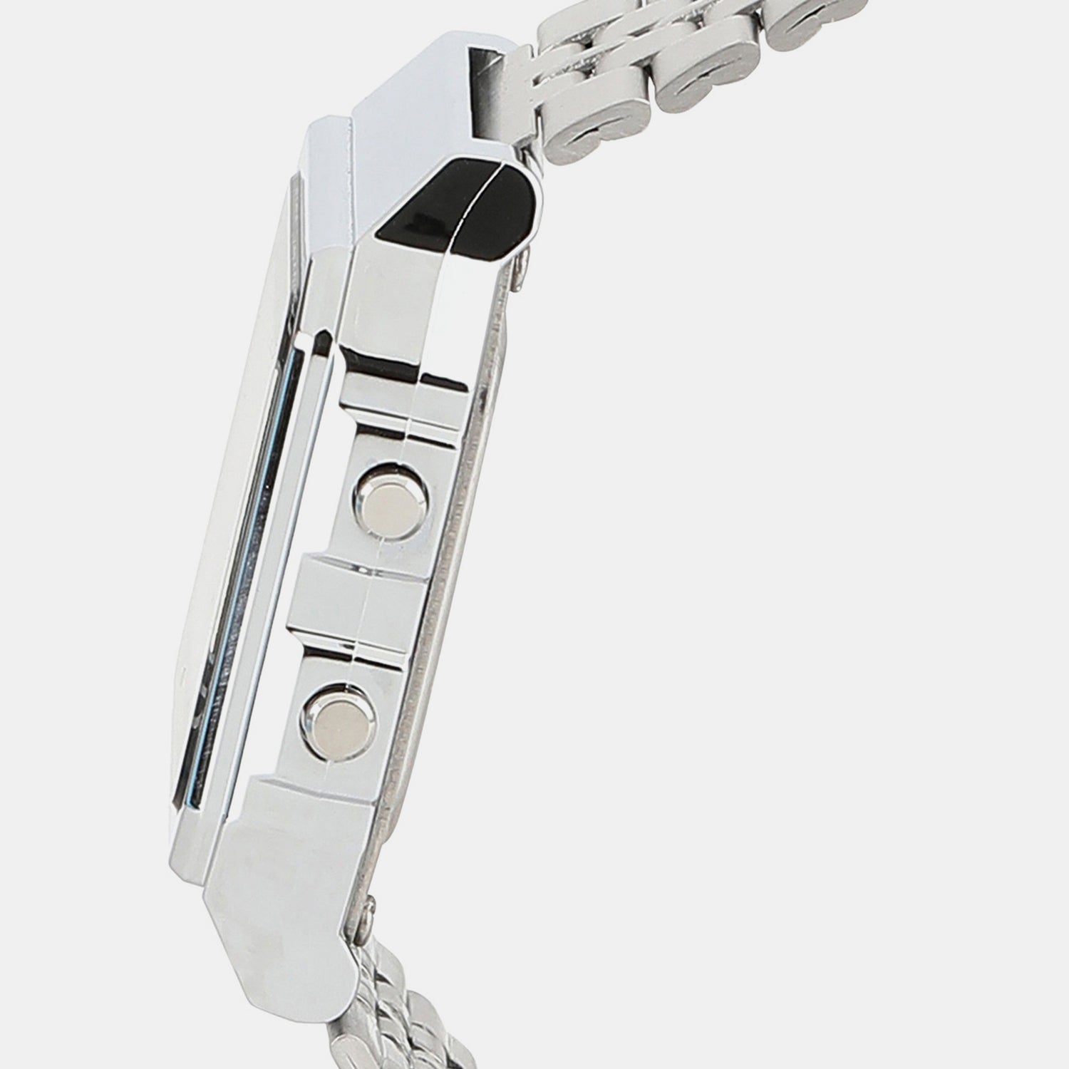 Vintage Unisex Quartz Black Dial Digital Stainless Steel Watch D133