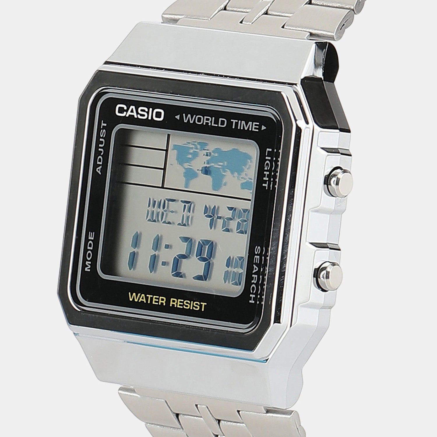 Vintage Unisex Quartz Black Dial Digital Stainless Steel Watch D133