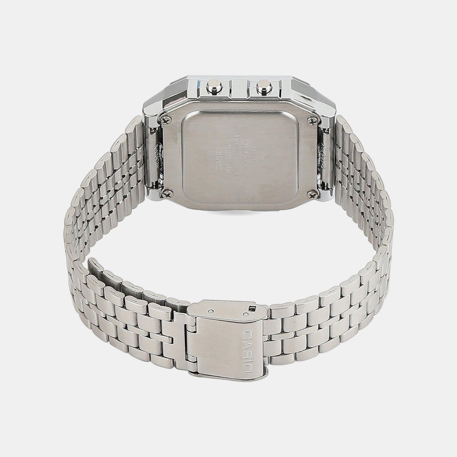 Vintage Unisex Quartz Black Dial Digital Stainless Steel Watch D133