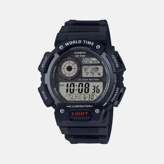 Youth Male Black Digital Resin Watch D152