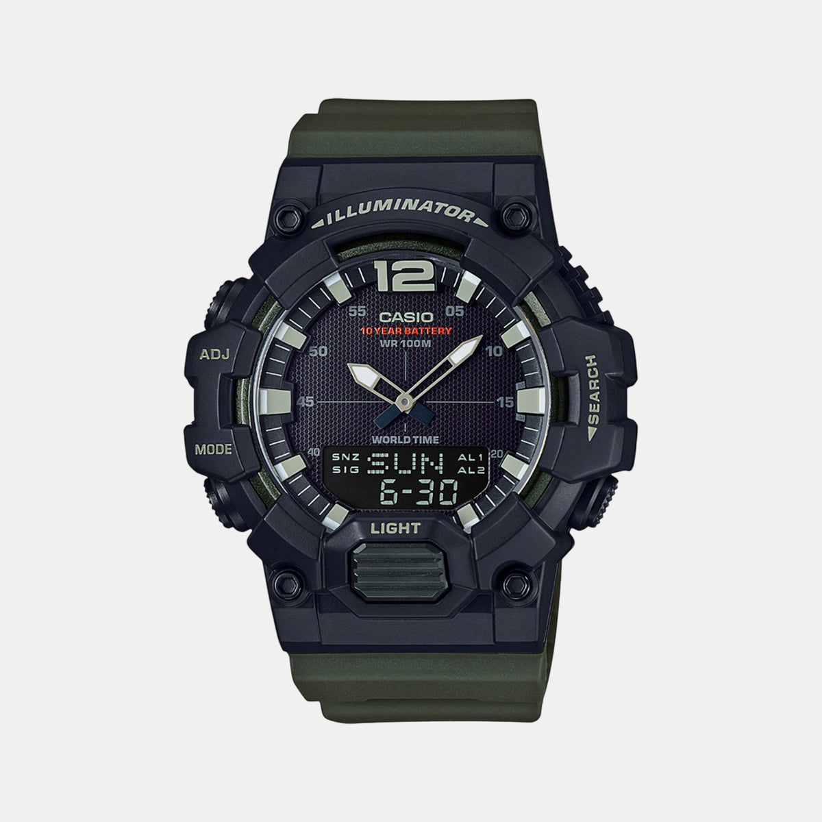 Youth Men Quartz Black Dial Analog-Digital Resin Watch D155