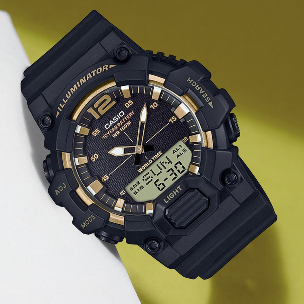 Youth Men Quartz Black Dial Analog-Digital Resin Watch D156