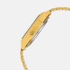 Vintage Men Quartz Gold Dial Digital Stainless Steel Watch D162