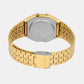 Vintage Men Quartz Gold Dial Digital Stainless Steel Watch D162