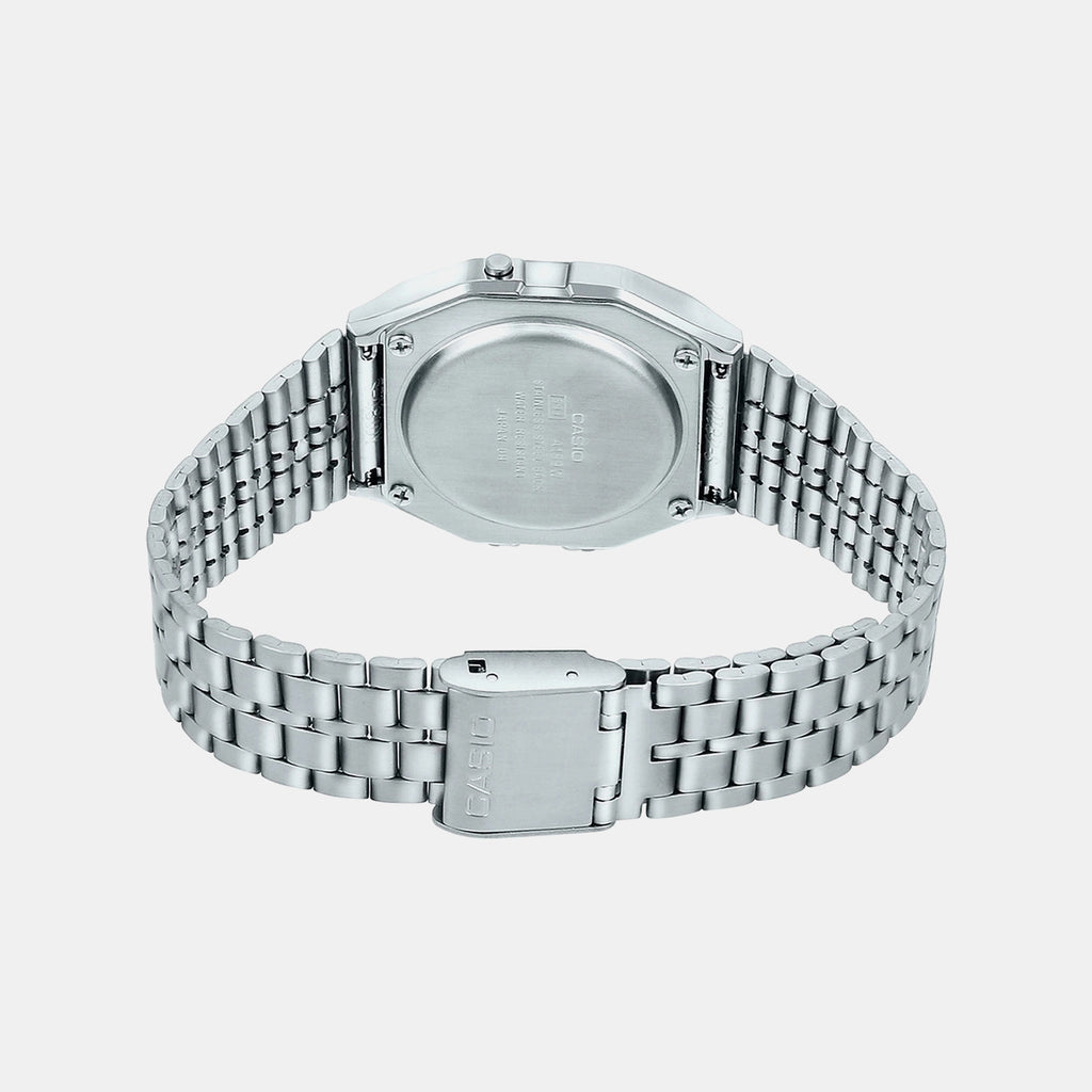 Vintage Unisex Quartz Black Dial Digital Stainless Steel Watch D163