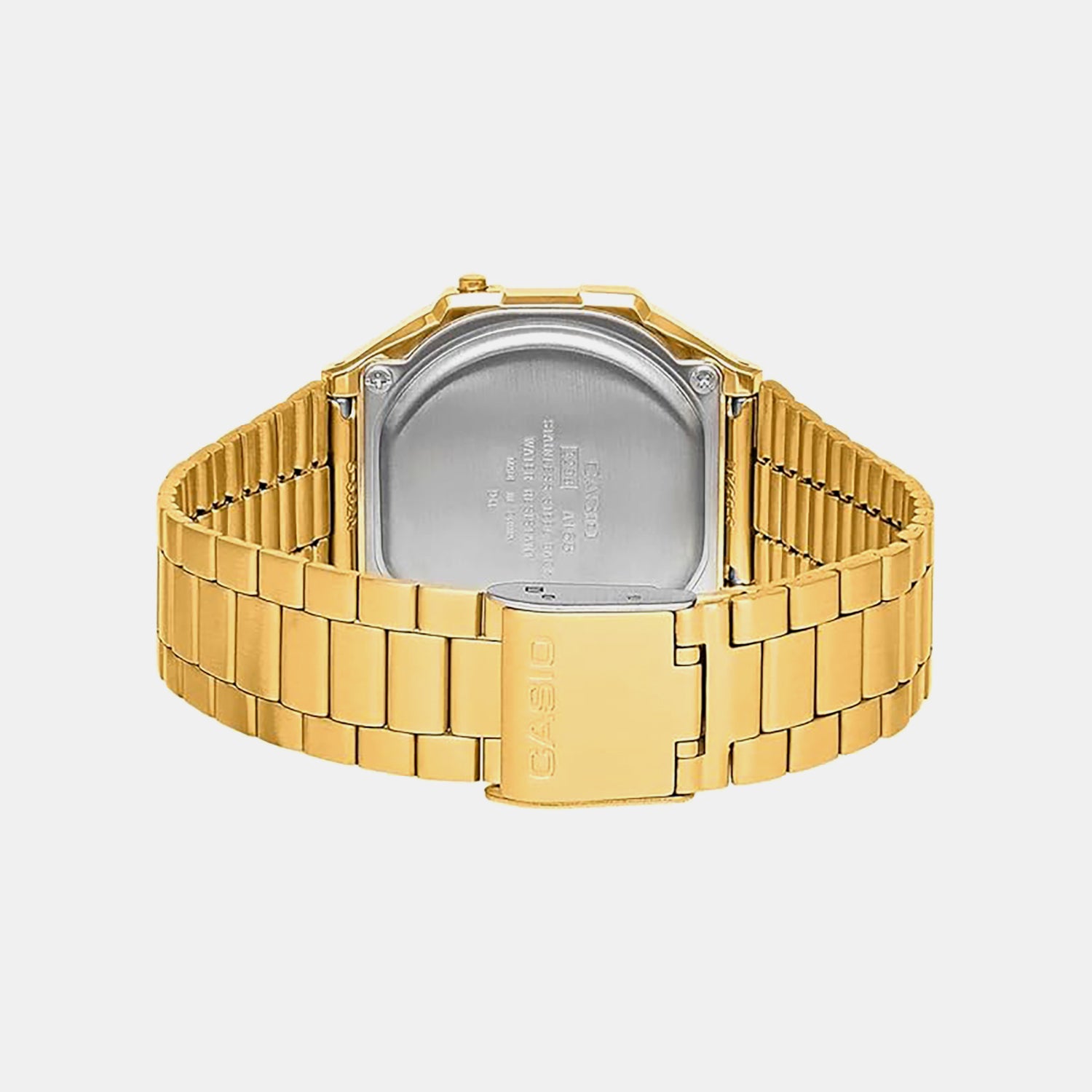 Vintage Men Quartz Gold Dial Digital Stainless Steel Watch D169