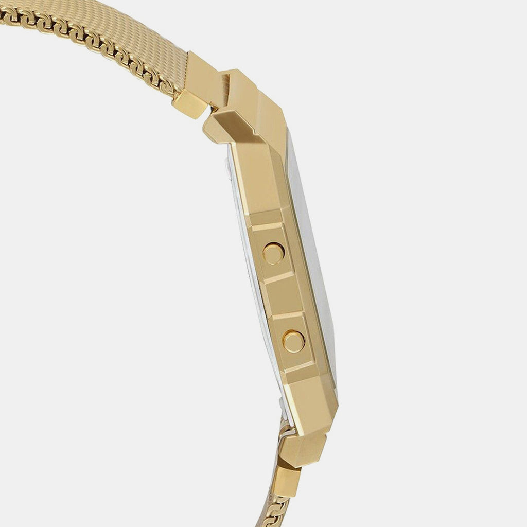 Vintage Unisex Quartz Gold Dial Digital Stainless Steel Watch D171