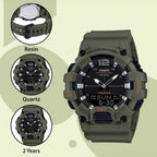 Youth Unisex Quartz Black Dial Analog-Digital Resin Watch D178