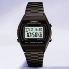 Vintage  Unisex Quartz Black Dial Digital Stainless Steel Watch D180