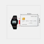 Vintage  Unisex Quartz Black Dial Digital Stainless Steel Watch D180