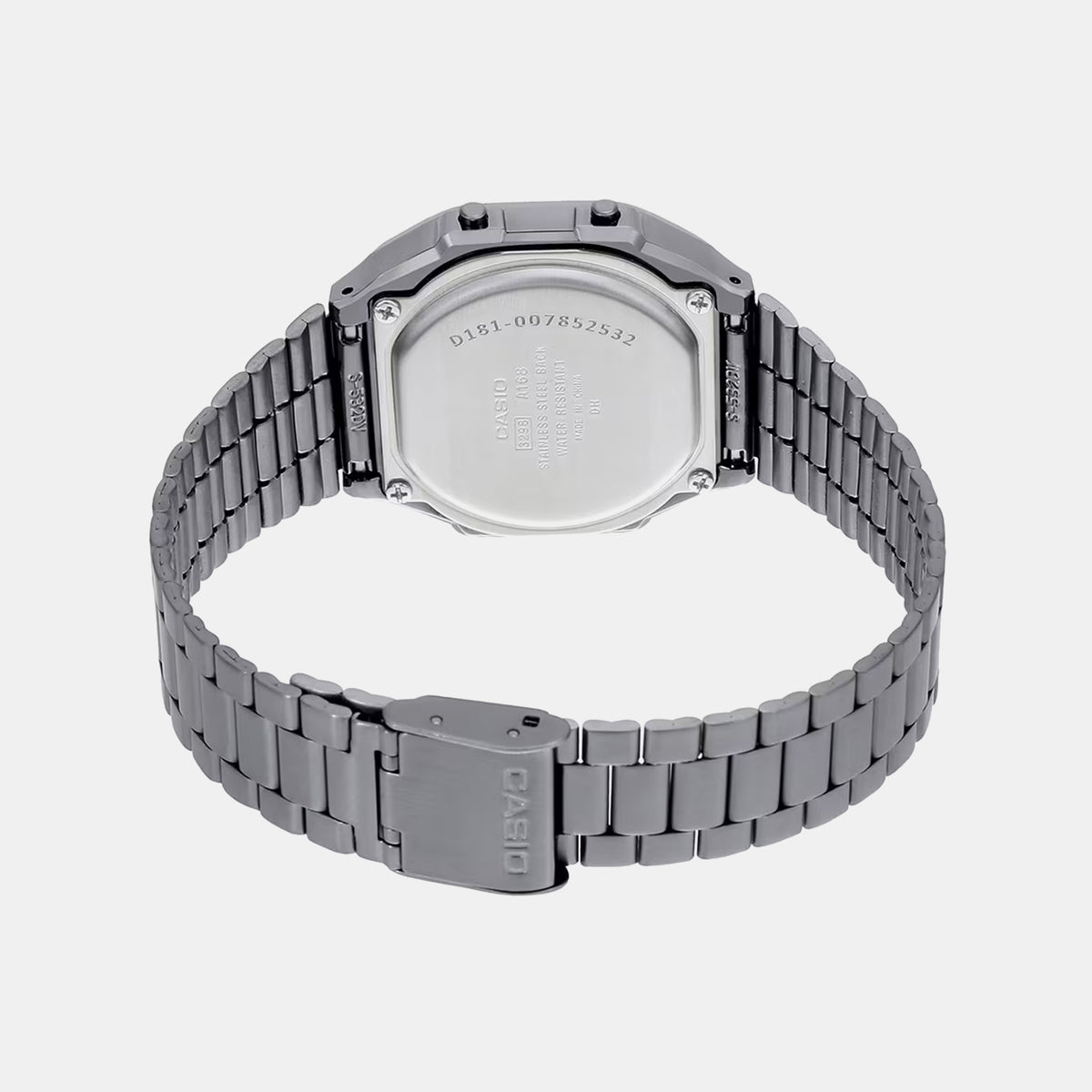 Vintage Unisex Quartz Black Dial Digital Stainless Steel Watch D181