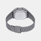 Vintage Unisex Quartz Black Dial Digital Stainless Steel Watch D182