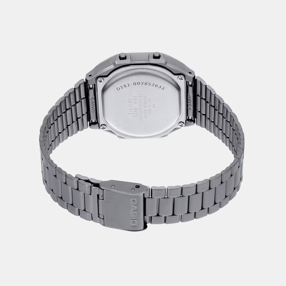 Vintage Unisex Quartz Black Dial Digital Stainless Steel Watch D182