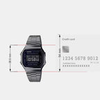 Vintage Unisex Quartz Black Dial Digital Stainless Steel Watch D182