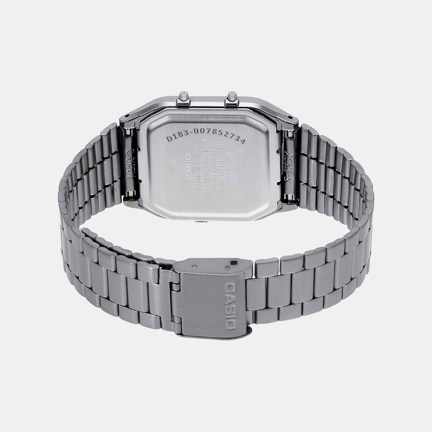 Vintage Unisex Quartz Black Dial Analog-Digital Stainless Steel Watch D183
