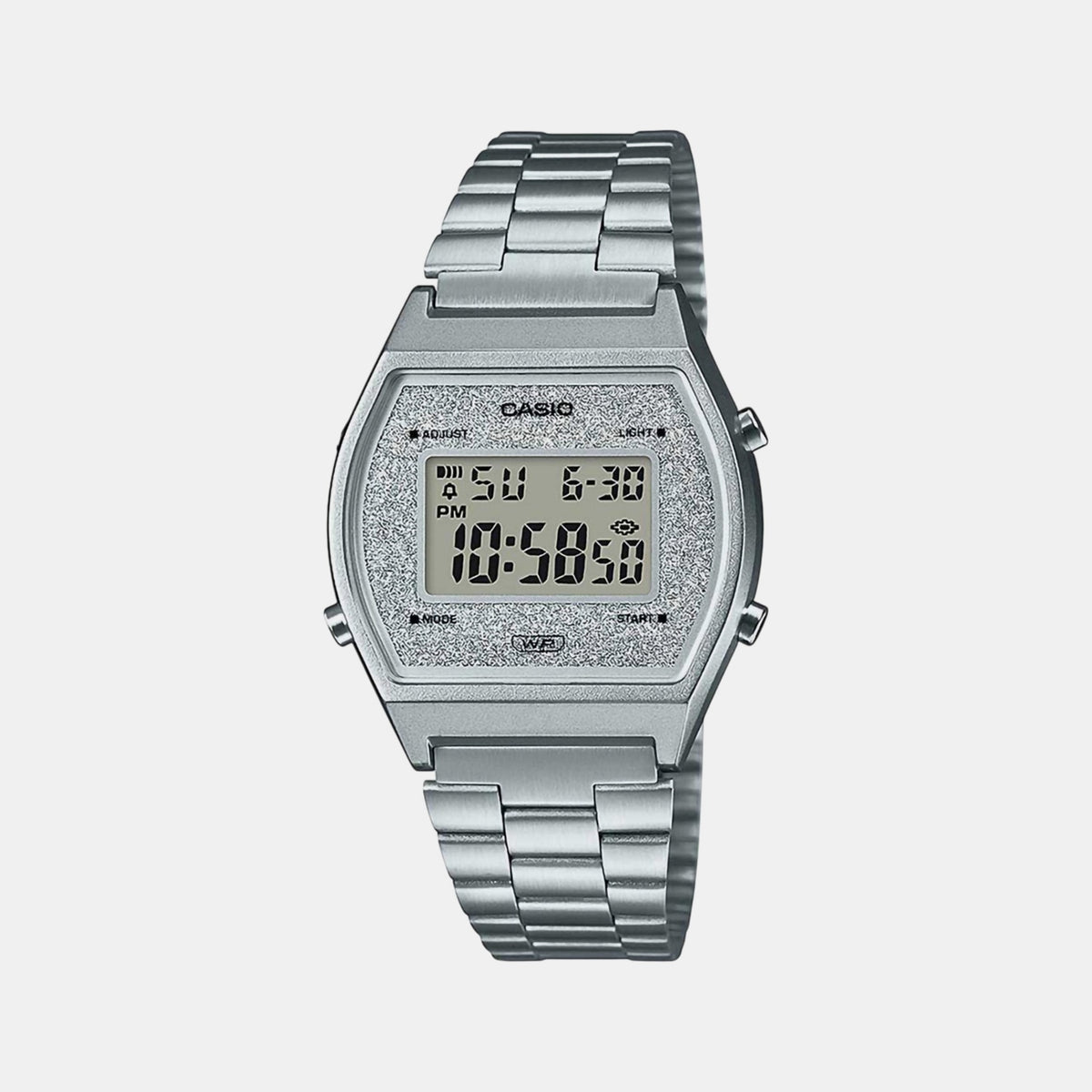 Vintage Unisex Quartz Silver Dial Digital Stainless Steel Watch D186