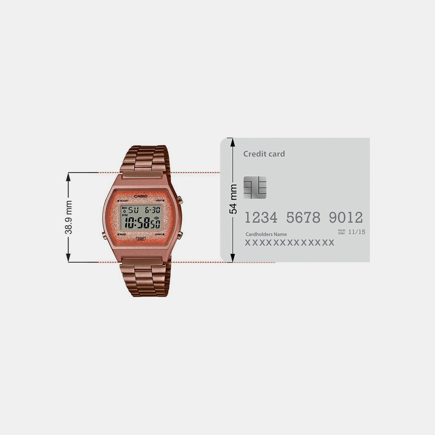 Vintage Unisex Quartz Rose Gold Dial Digital Stainless Steel Watch D187