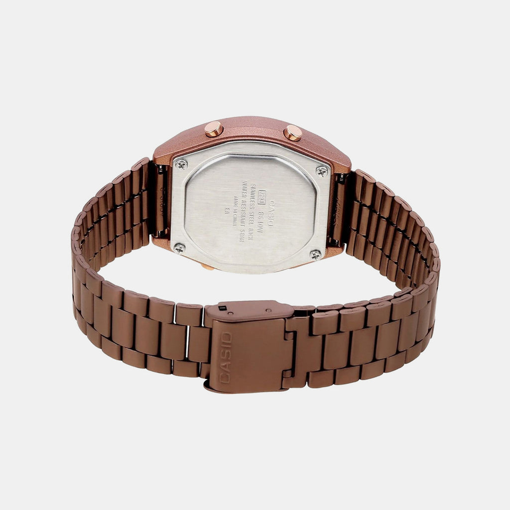 Vintage Unisex Quartz Rose Gold Dial Digital Stainless Steel Watch D187