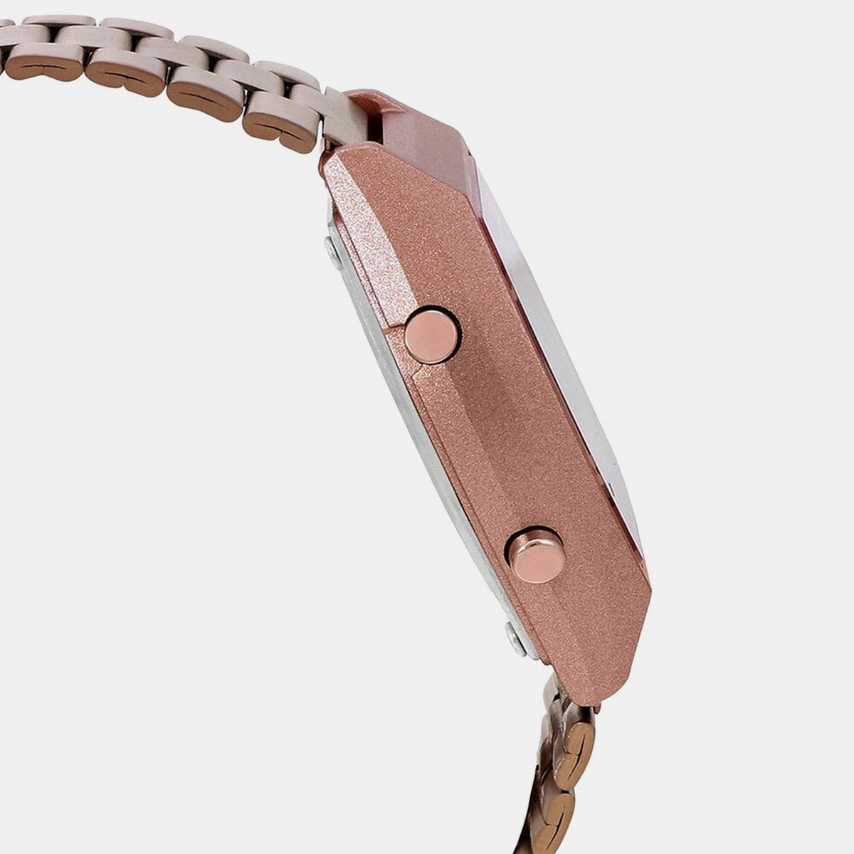 Vintage Unisex Quartz Rose Gold Dial Digital Stainless Steel Watch D187