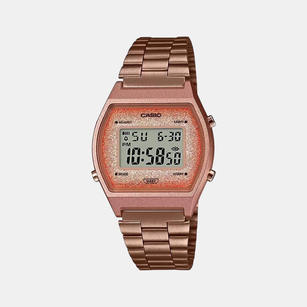 Vintage Unisex Quartz Rose Gold Dial Digital Stainless Steel Watch D187