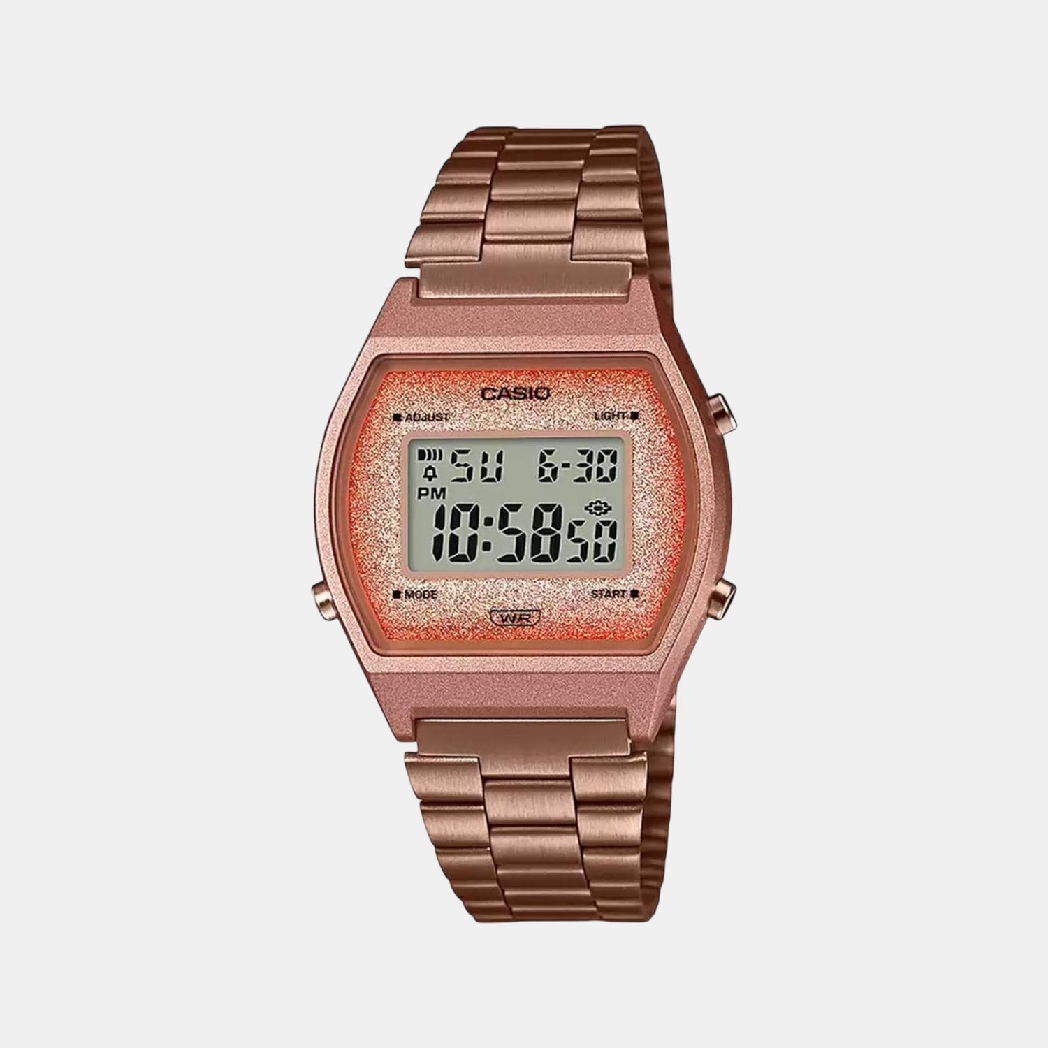 Vintage Unisex Quartz Rose Gold Dial Digital Stainless Steel Watch D187