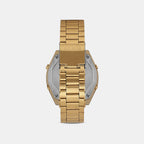 Vintage Unisex Quartz Gold Dial Digital Stainless Steel Watch D188