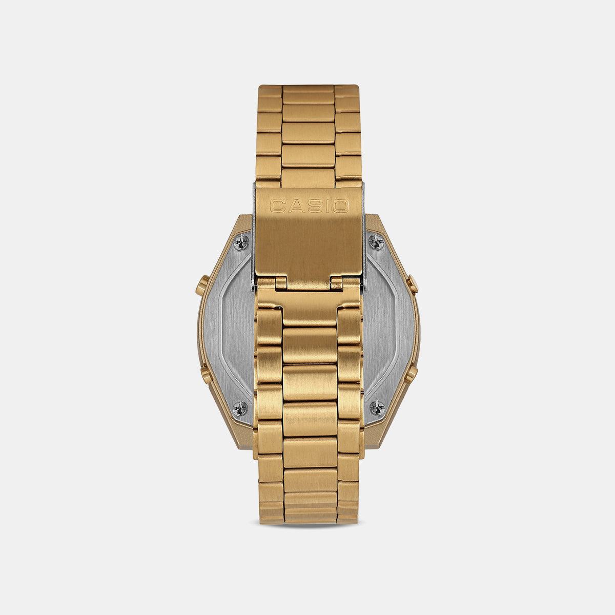 Vintage Unisex Quartz Gold Dial Digital Stainless Steel Watch D188