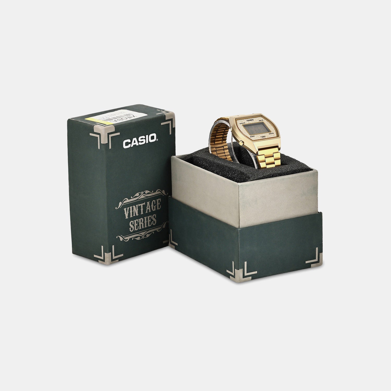 Vintage Unisex Quartz Gold Dial Digital Stainless Steel Watch D188