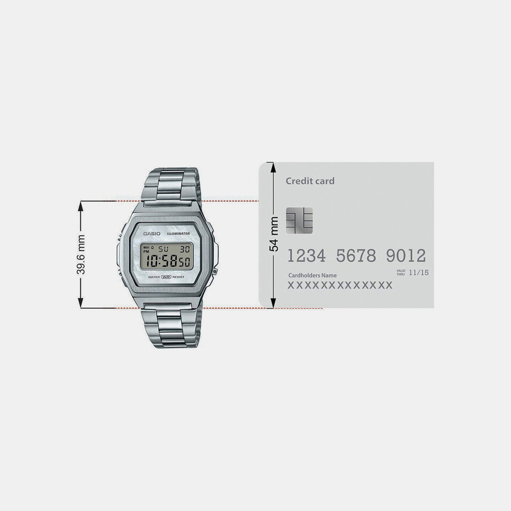 Vintage Unisex Quartz Silver Dial Digital Stainless Steel Watch D193
