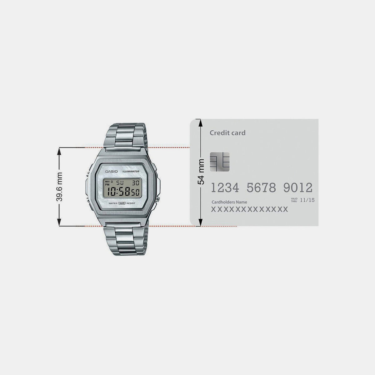 Vintage Unisex Quartz Silver Dial Digital Stainless Steel Watch D193