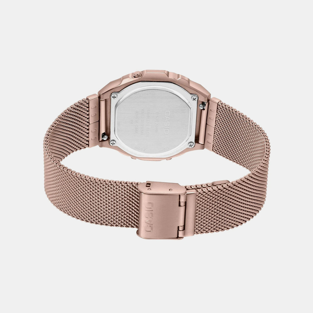 Vintage Unisex Quartz Rose Gold Dial Digital Mesh Watch D195