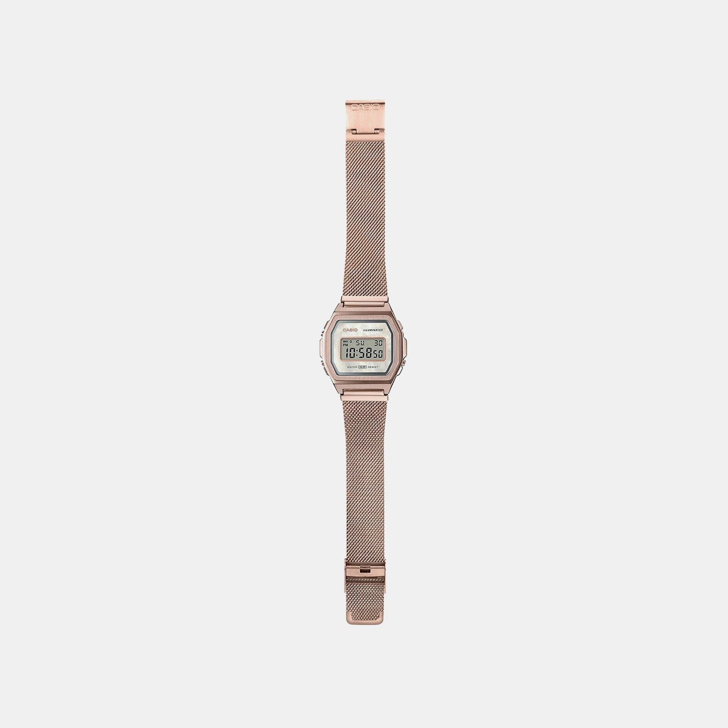 Vintage Unisex Quartz Rose Gold Dial Digital Stainless Steel Watch D195