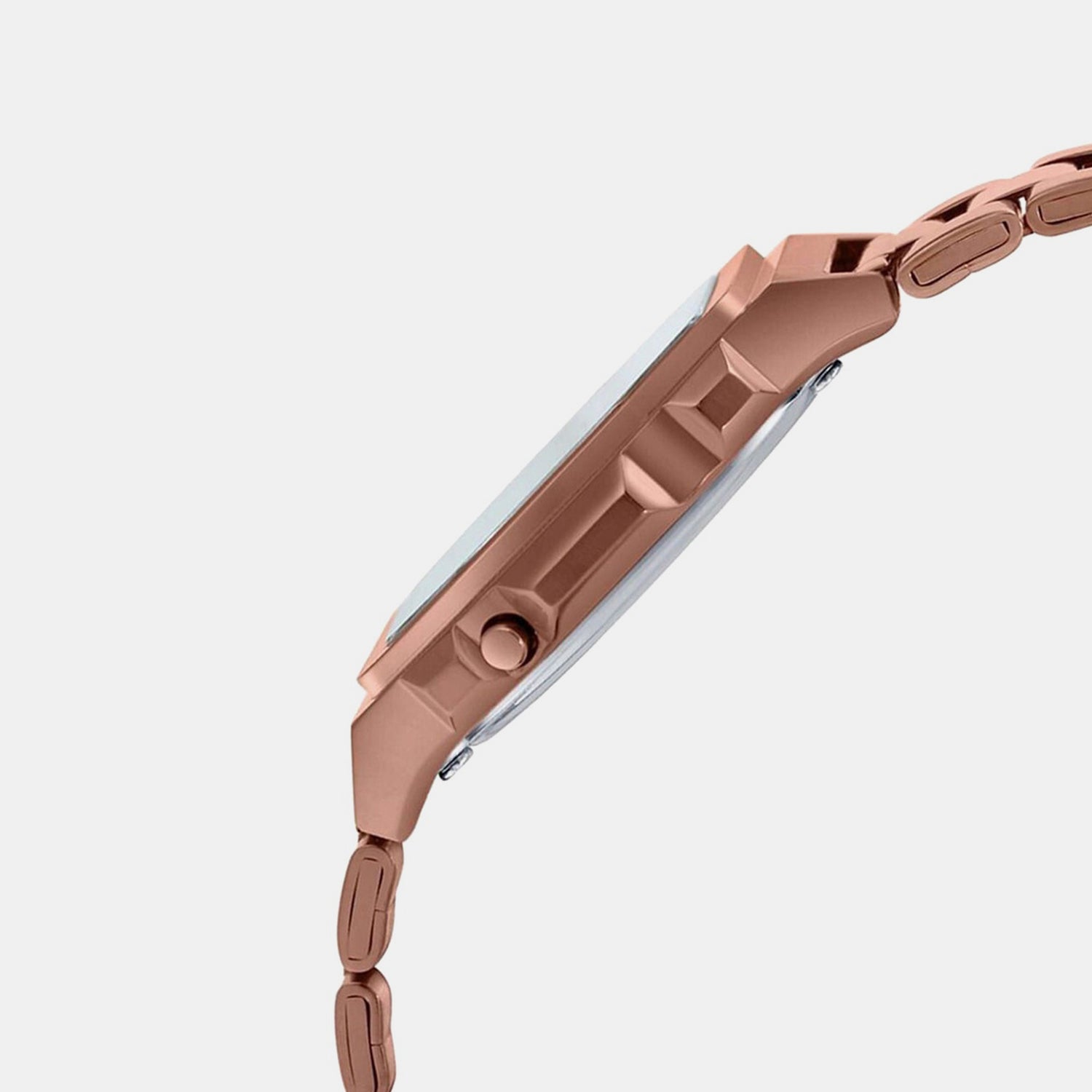 Vintage Unisex Quartz Rose Gold Dial Digital Stainless Steel Watch D197