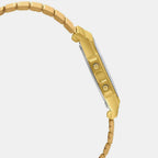 Vintage  Unisex Quartz Gold Dial Digital Stainless Steel Watch D198