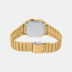 Vintage  Unisex Quartz Gold Dial Digital Stainless Steel Watch D198