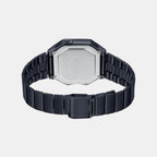 Vintage  Unisex Quartz Black Dial Digital Stainless Steel Watch D199