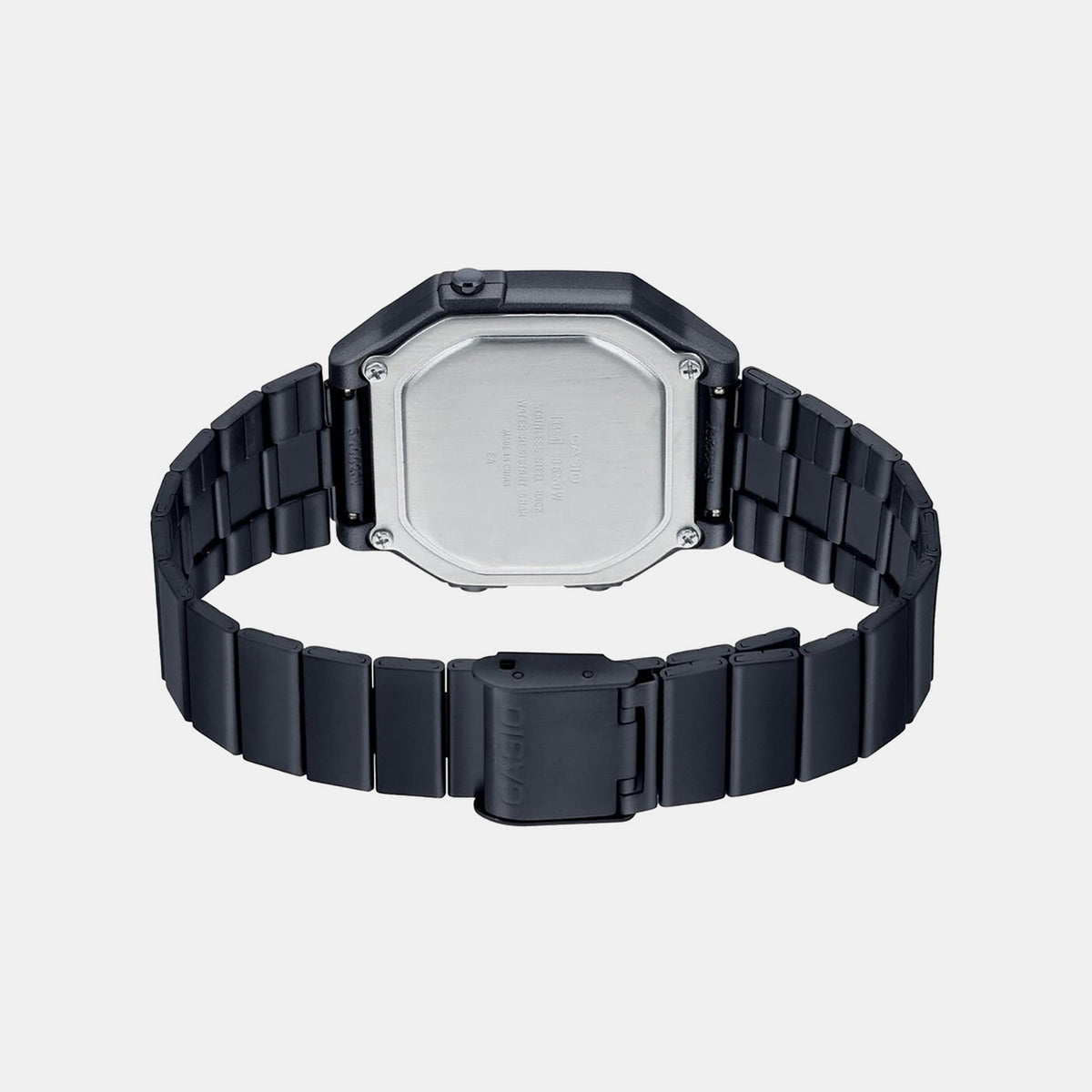Vintage Unisex Quartz Black Dial Digital Stainless Steel Watch D199