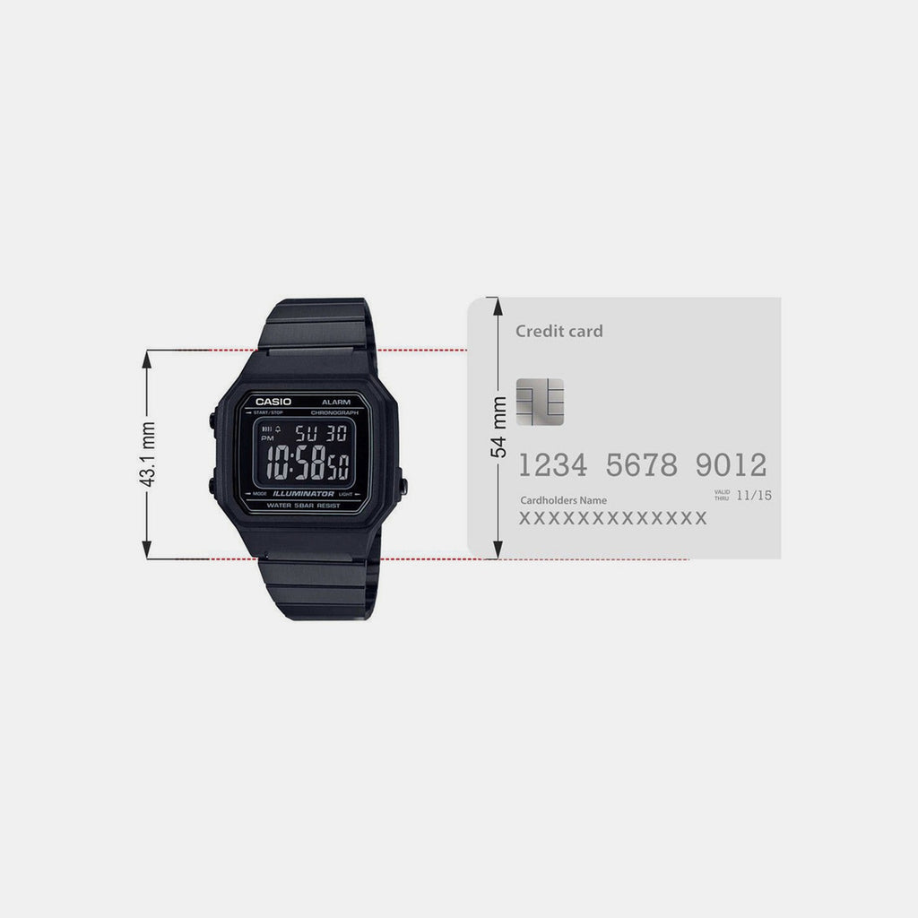 Vintage  Unisex Quartz Black Dial Digital Stainless Steel Watch D199