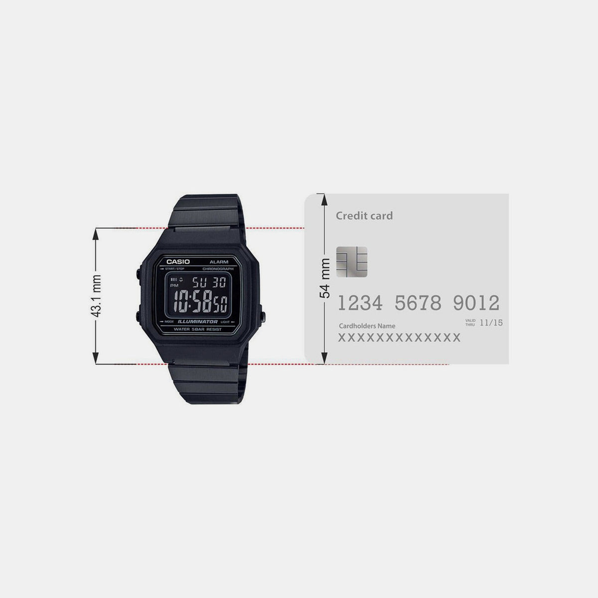 Vintage Unisex Quartz Black Dial Digital Stainless Steel Watch D199
